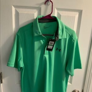 Men’s Under Armour Green Pullover Collared Shirt